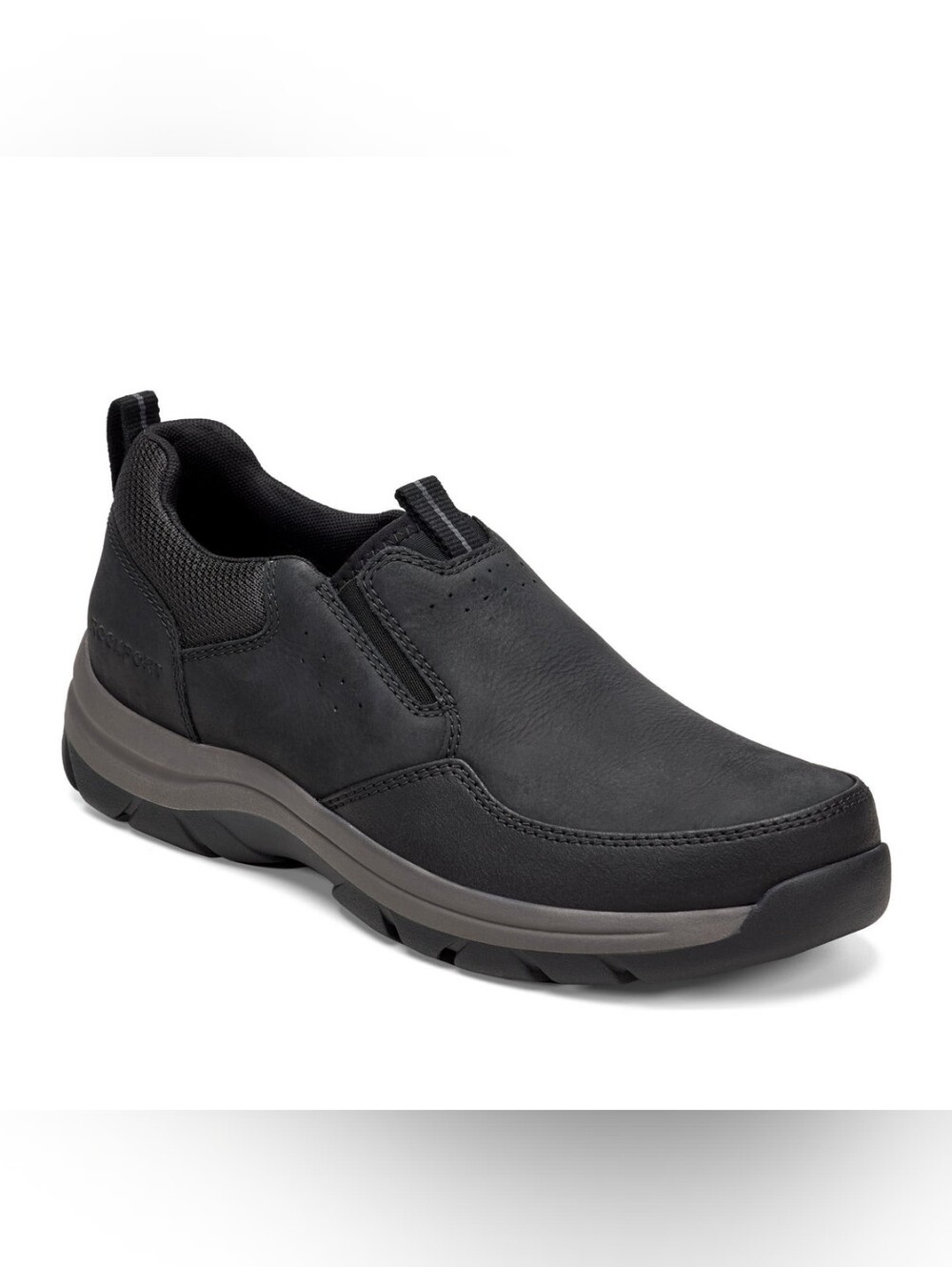 NEW $120 Men's 13W Rockport Falcon Slip-On Casual Shoes Black Leather Comfort